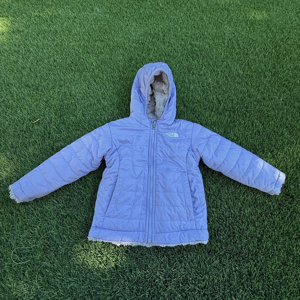 The North Face Lavender Quilted Jacket Reversible Jacket 2T